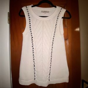 LOFT Cable Knit Sleeveless Sweater
